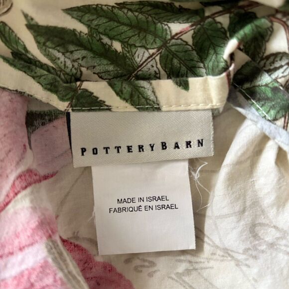 POTTERY BARN King Duvet Cover AMARYLLIS WINTER BIRDS PRINT Organic Cotton Button - Picture 5 of 12